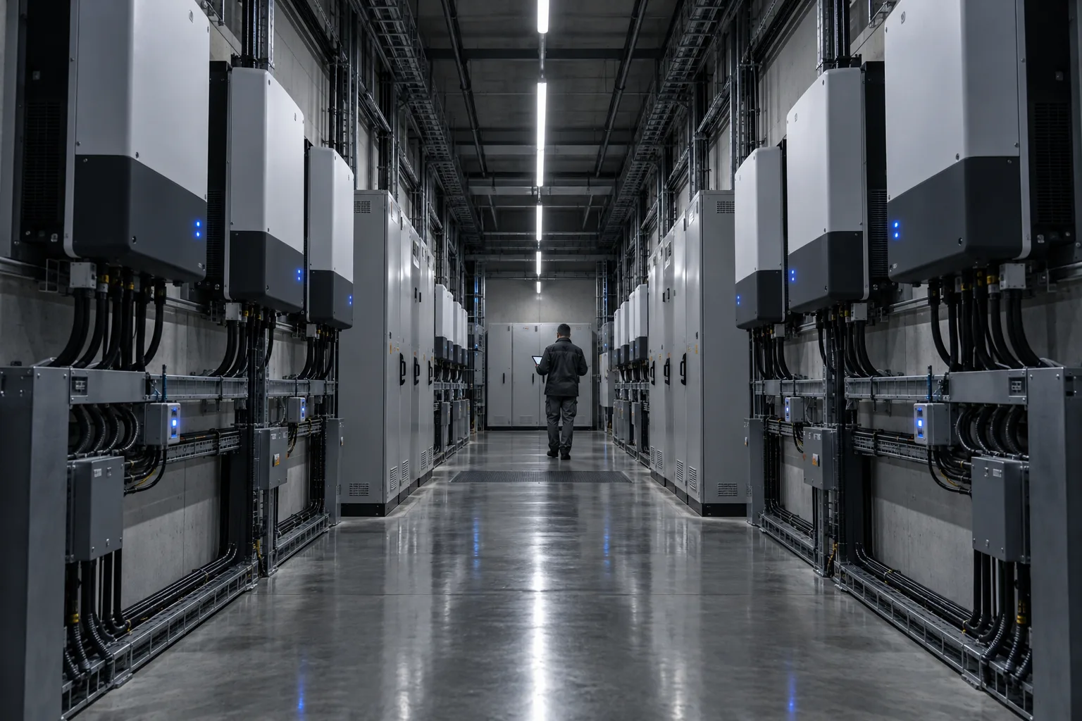 Visualisierung: Servicetechniker an Wechselrichtern